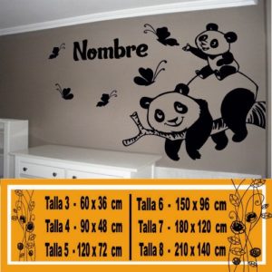 adesivi murali famiglia orsi panda 1201