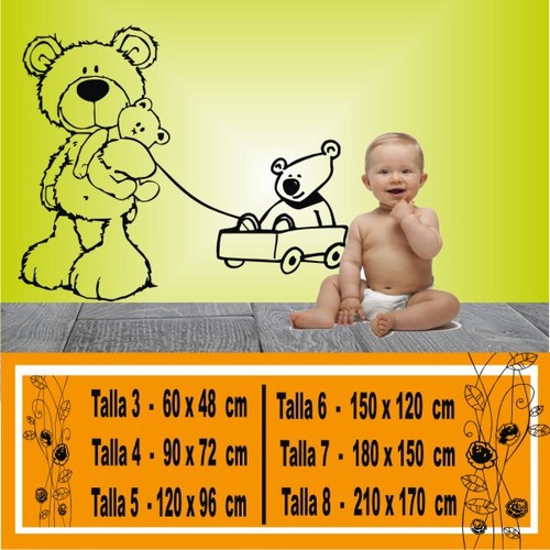 vinilo decorativo para bebe osos 1108