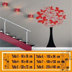 flower wall stickers 2 colors 1002