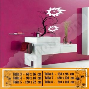 flower wall stickers 2 colors 1028