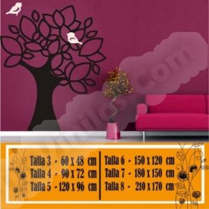 flower wall stickers 2 colors 1033