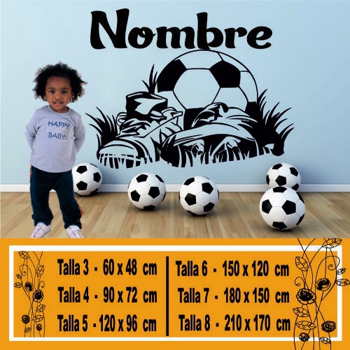 vinilos decorativos infantiles futbol nombre 1204