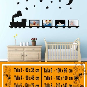 photo frame train with stars and moon