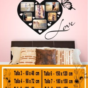 heart-shaped photo frame with butterfly