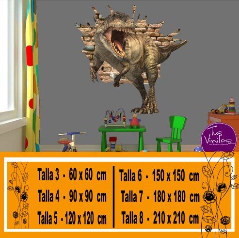 Vinilos decorativos infantiles dinosaurio 3D