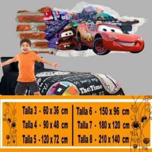 Stickers muraux cassé Cars 3D