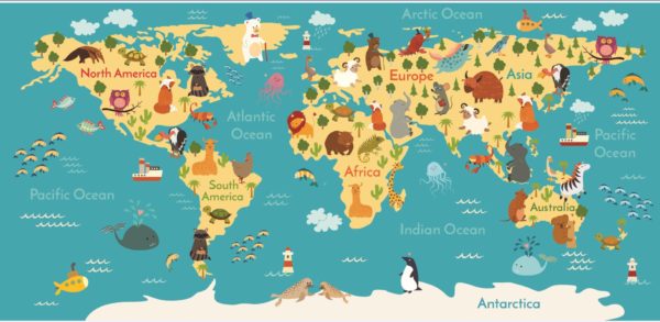 World mapa animales
