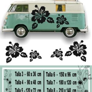 Vinilos autocaravana flor hawaiana kit 012