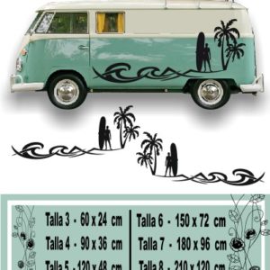 Klebender Vinyl-Surfer mit Palmen-Kit 013