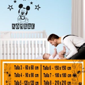 Bébé Mickey avec nom et étoiles