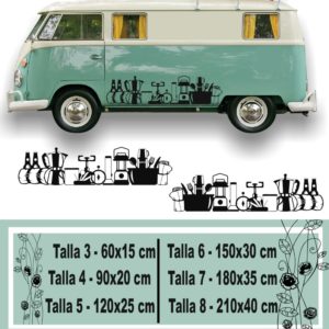 Vinilos decorativos para autocaravanas y furgonetas de utensilios camping kit 035
