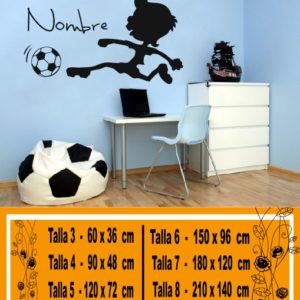 Wall Decal football player with name and ball