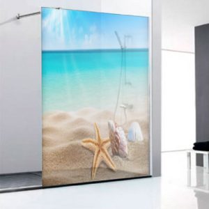 Vinyl screen beach sand starfish