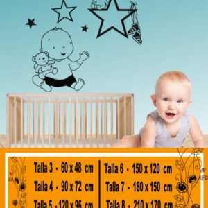 Stickers muraux bébé avec ours en peluche