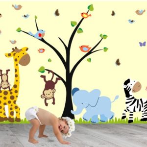 Animal wall murals for babies