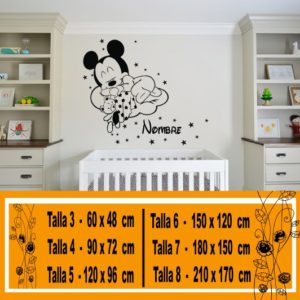 Mickey Mouse do bebê vinil dormir em uma nuvem