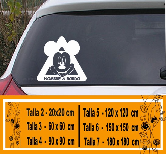 Vinilo Decorativo Pegatina Bebe A Bordo Cara De Mickey Mouse En Tusvinilos Com