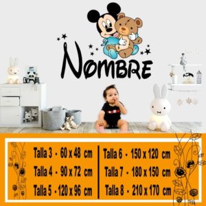 Disney Mickey Mouse stickers with bear and name